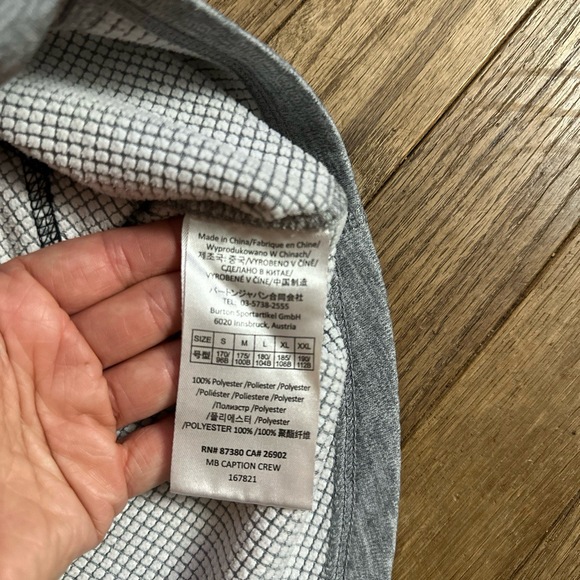 Burton Sweatshirt Mens Size Medium‎ Grey Black Caption Crew Techwear - Picture 8 of 9